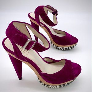 PELLE MODA heeled platform sandals magenta Sz 6